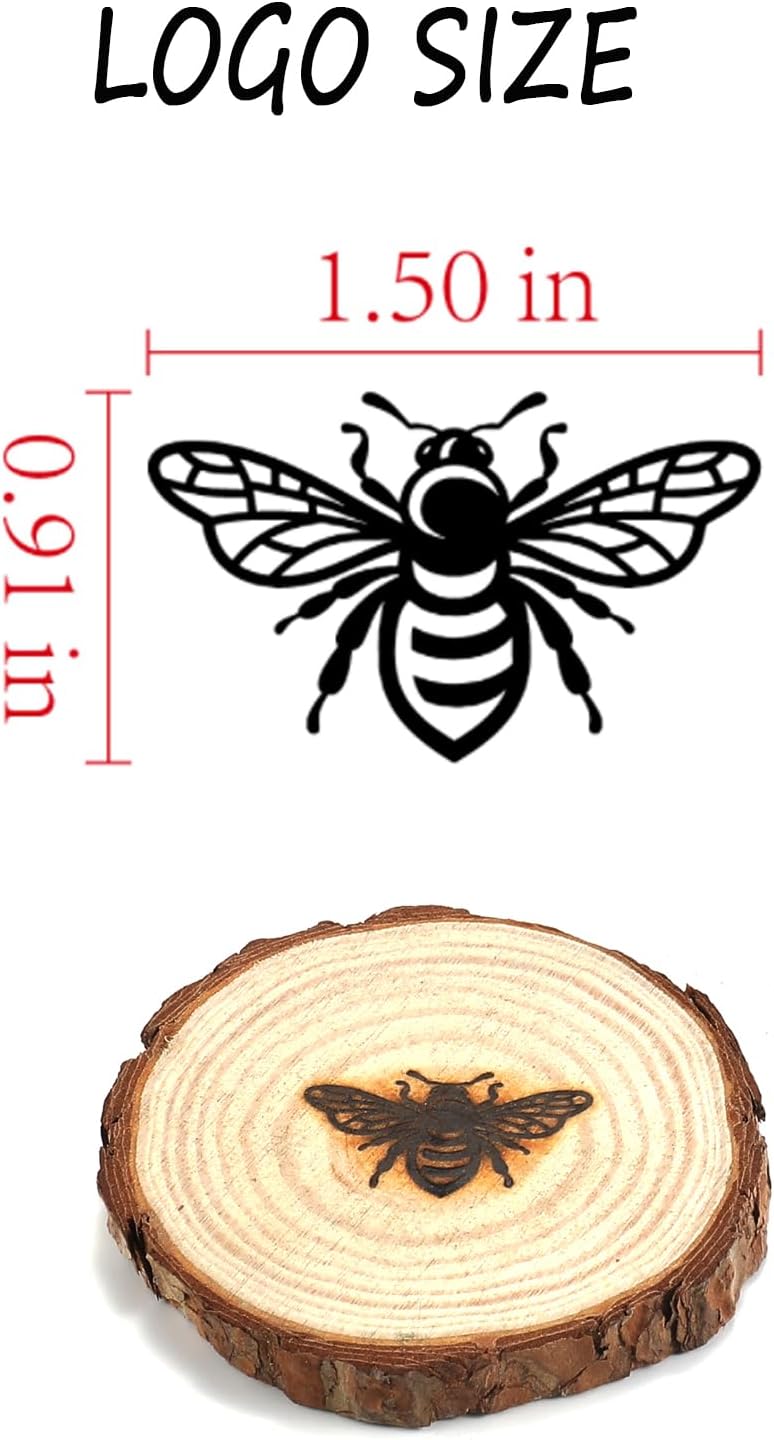 AIMOADO Bee Branding Iron, 1 1/2" Brass Branding Iron Stamp for Hats Wood Leather - Image 2